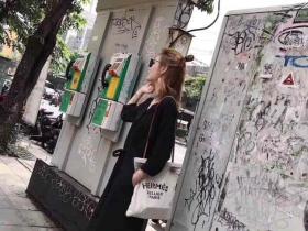 Hermès/爱马仕 18新款 印花logo复古帆布沙滩包