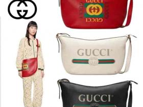 Gucci/古奇GG Print half moon hobo bag半月包 523588