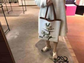 Loewe Vertical tote blackthorn bag花布包