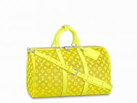 LV 柠檬黄 透明网纱蕾丝Keepall 50 旅行袋 M55380
