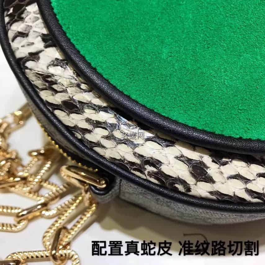 Gucci/古奇/古驰Patchwork猫咪蛇皮圆形包499823 96ICG 9747