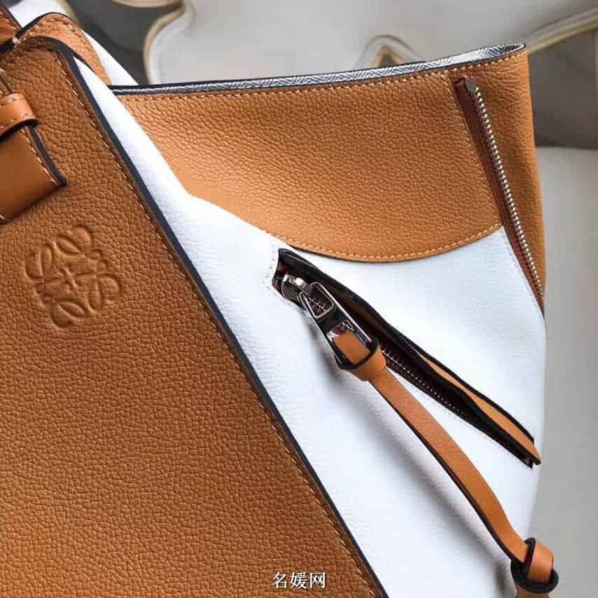 LOEWE罗意威 2018新款Hammock系列荔枝皮拼色手提包吊床包