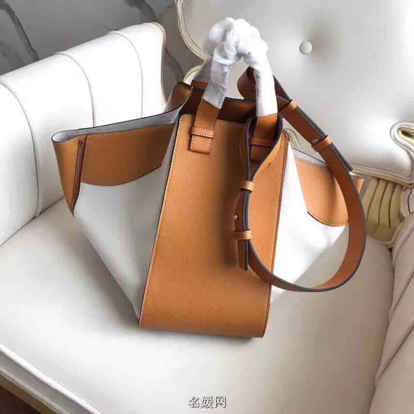 LOEWE罗意威 2018新款Hammock系列荔枝皮拼色手提包吊床包