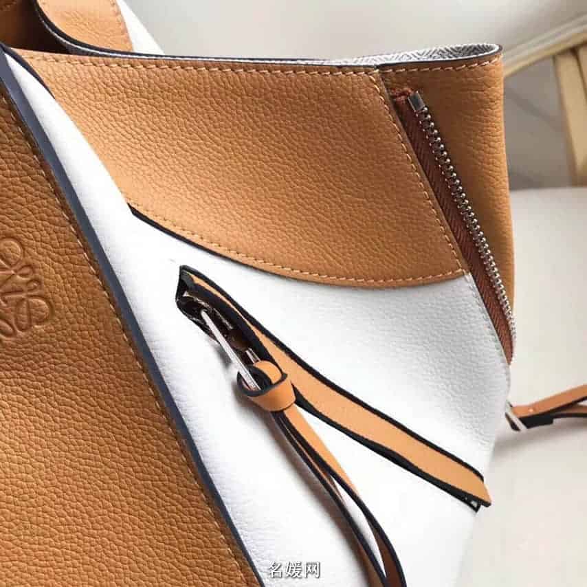 LOEWE罗意威 2018新款Hammock系列荔枝皮拼色手提包吊床包
