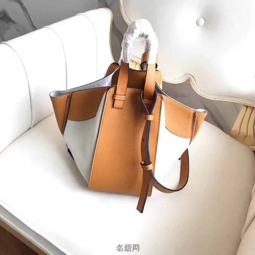LOEWE罗意威 2018新款Hammock系列荔枝皮拼色手提包吊床包