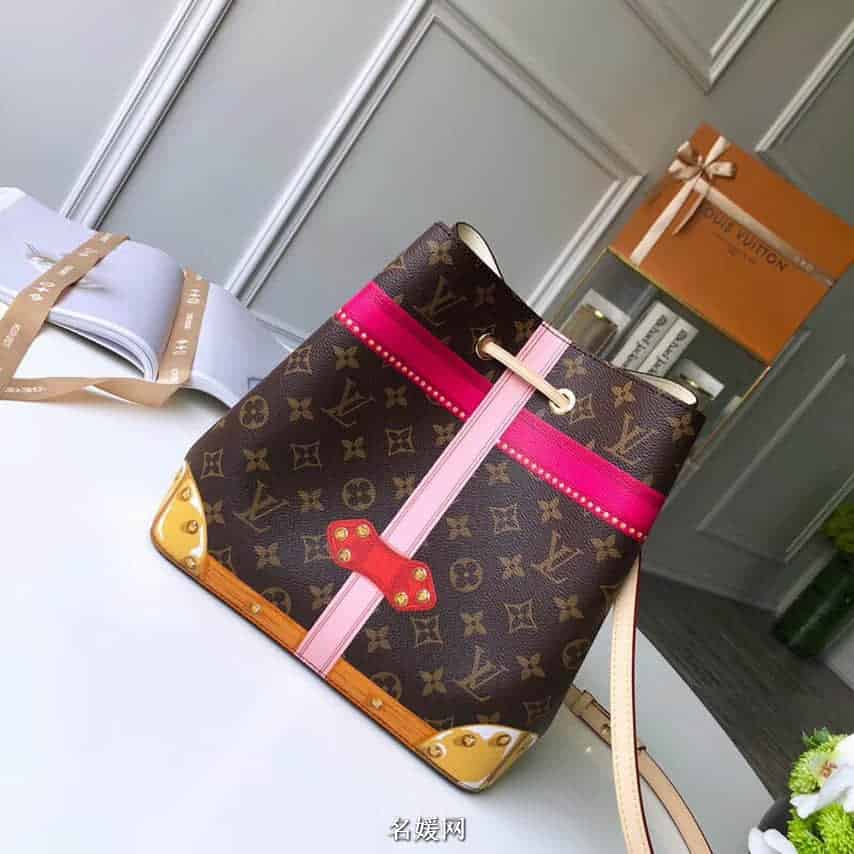 LV/路易威登 2018限量NEONOE锁扣图案水桶包女包 M40649