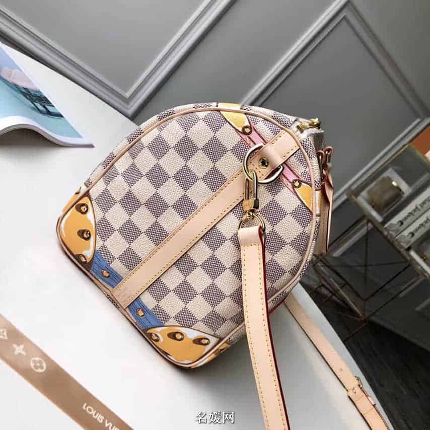 LV/路易威登 18限量新款 Speedy 30 棋盘格枕头包 印花手提包N41063