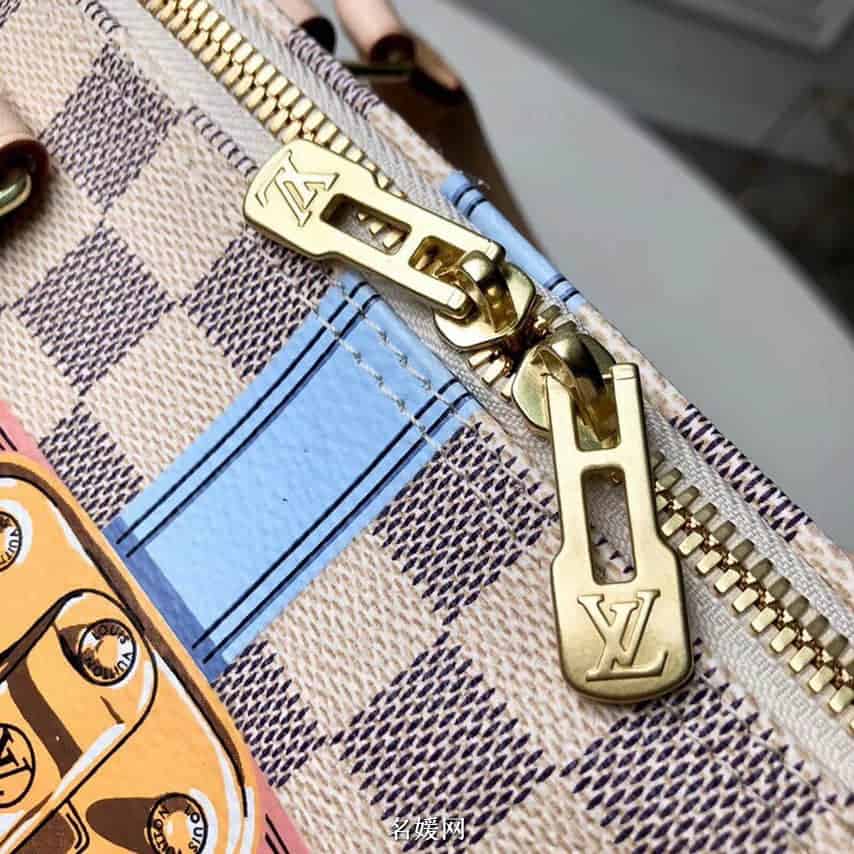 LV/路易威登 18限量新款 Speedy 30 棋盘格枕头包 印花手提包N41063