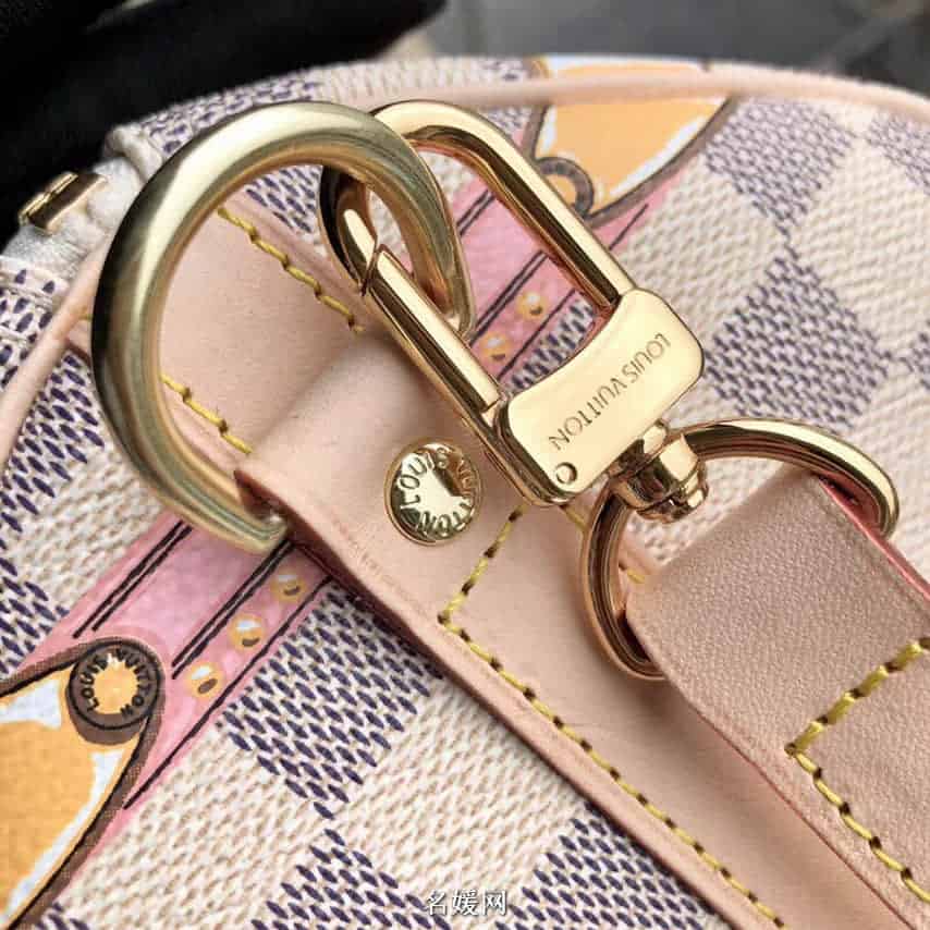 LV/路易威登 18限量新款 Speedy 30 棋盘格枕头包 印花手提包N41063