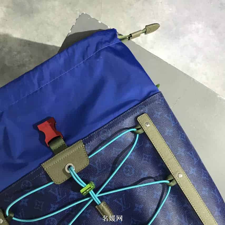 LV/路易威登 18ss新款 抽绳装饰 蓝色Backpack Outdoor双肩包 M43833