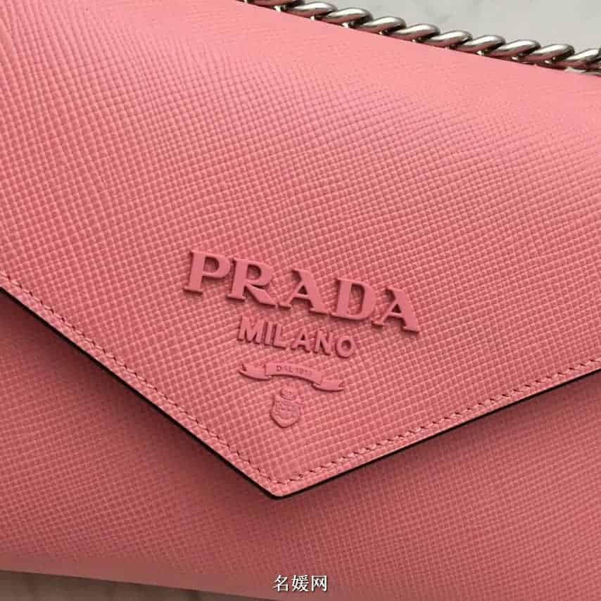 PRADA/普拉达 18新款 Monochrome 手袋信封单肩斜挎包 1BD127