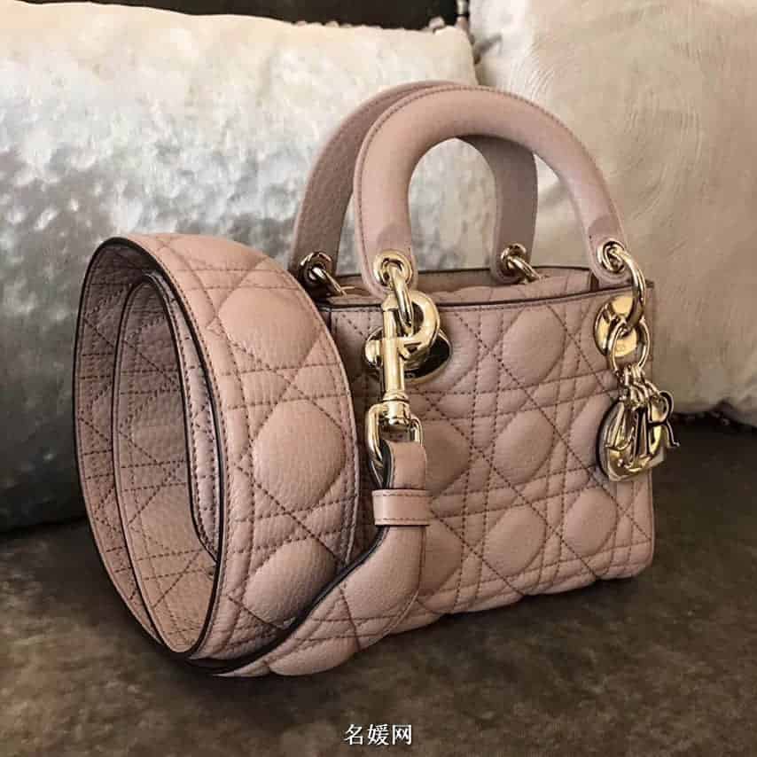 迪奥/DIOR 2018新款 Lady Dior mini 三格粒面小牛皮手提包 七色