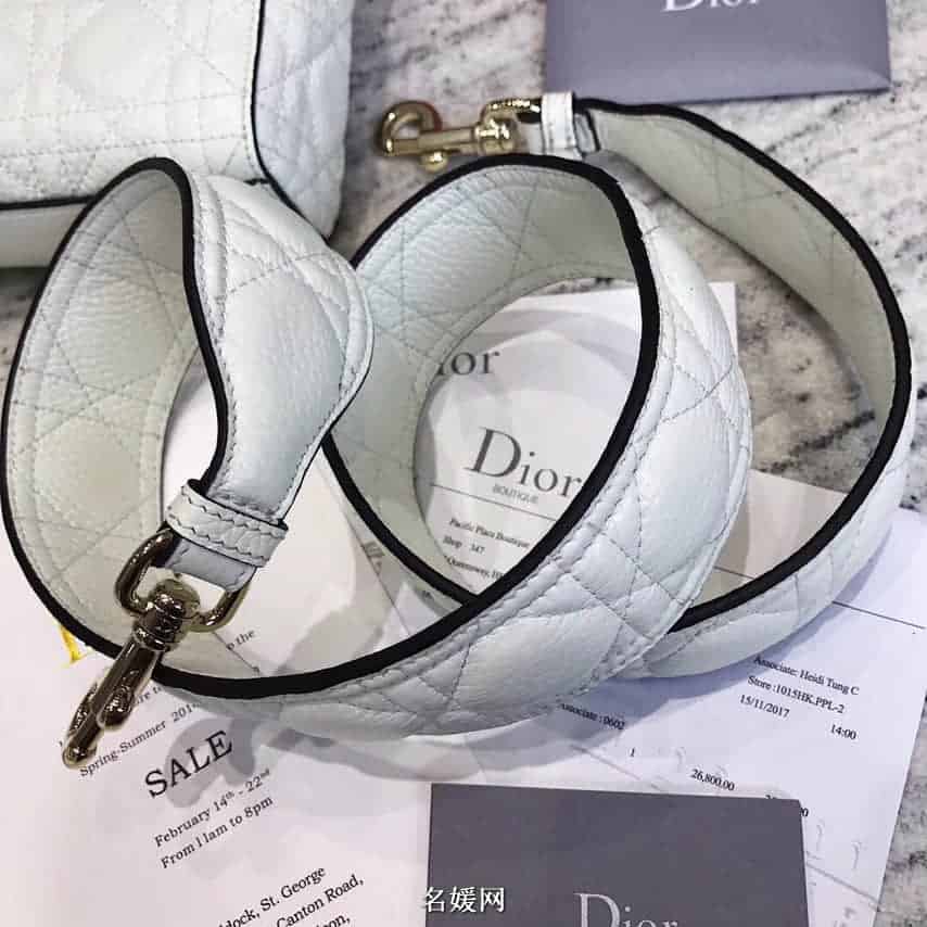 迪奥/DIOR 2018新款 Lady Dior mini 三格粒面小牛皮手提包 七色