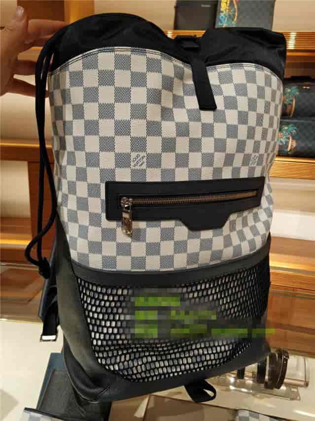 LOUIS VUITTON Damier Cobalt Backpack Matchpoint N40009 Navy Black