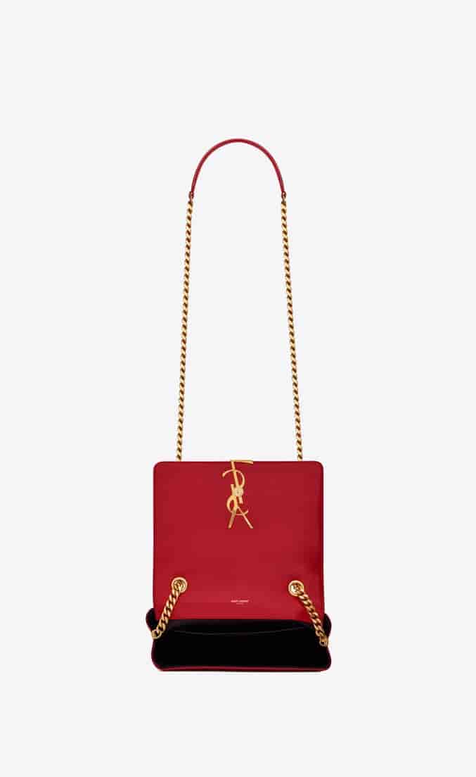 YSL/圣罗兰 18ss新款 Vicky 大号艳红色漆皮包 532595