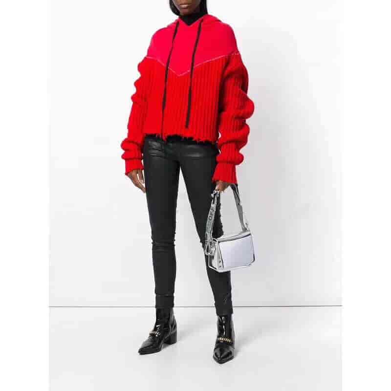 Off-White 18新款 Lognd印字肩带 镜子银斜挎包 5512 5509