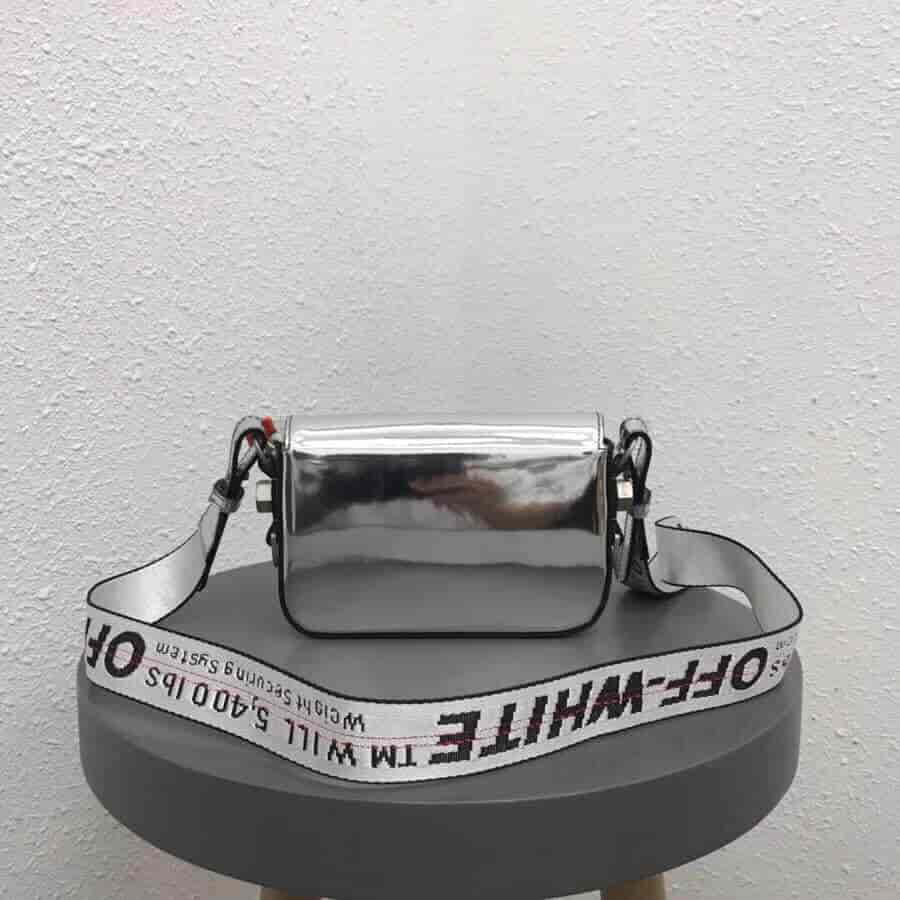 Off-White 18新款 Lognd印字肩带 镜子银斜挎包 5512 5509