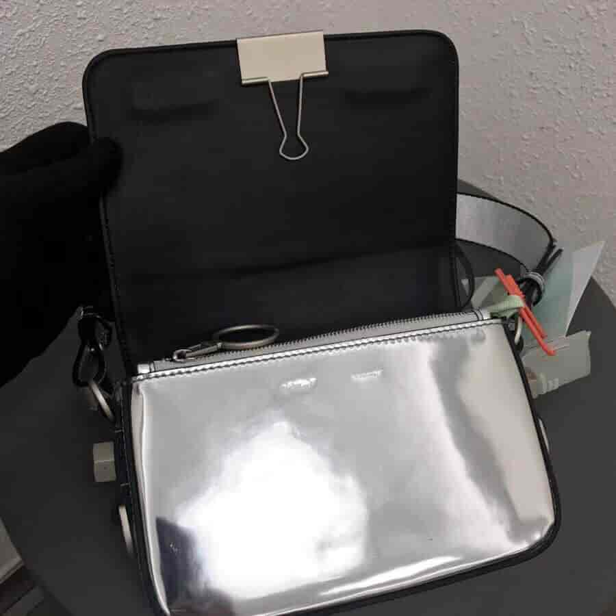 Off-White 18新款 Lognd印字肩带 镜子银斜挎包 5512 5509