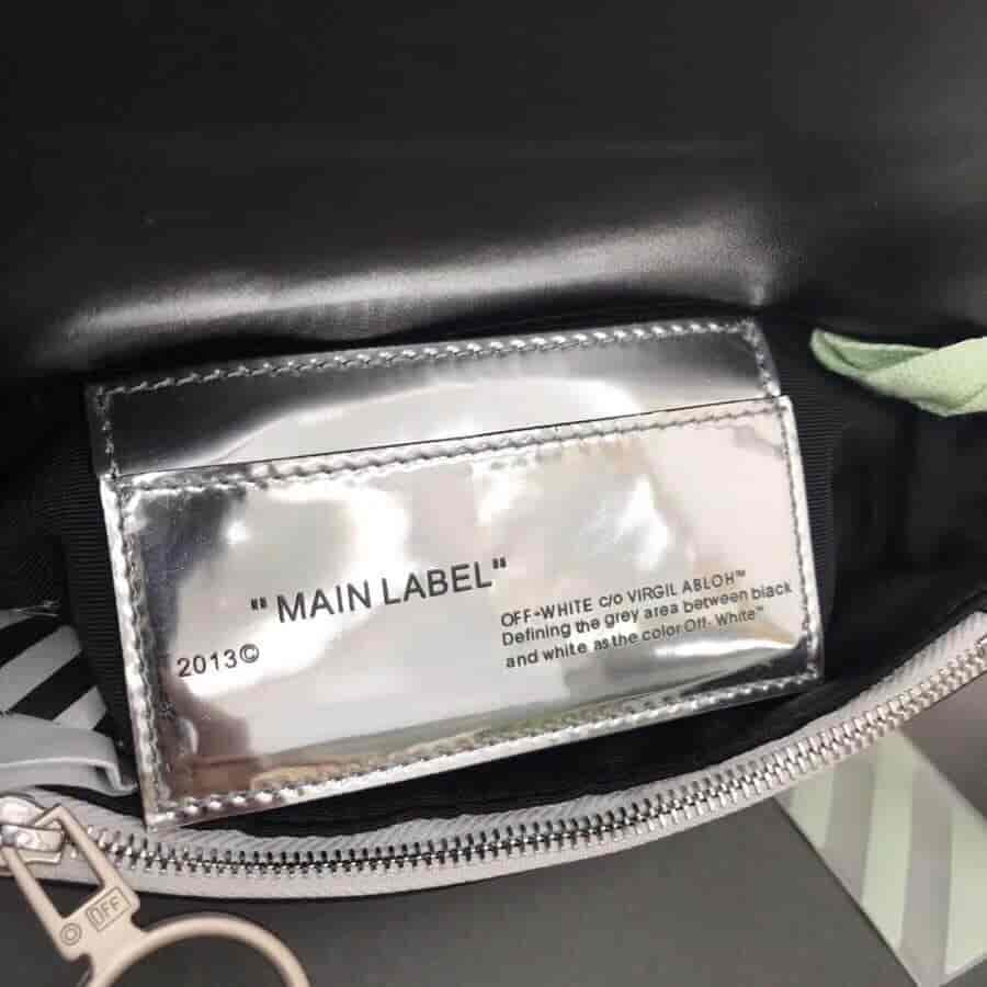 Off-White 18新款 Lognd印字肩带 镜子银斜挎包 5512 5509