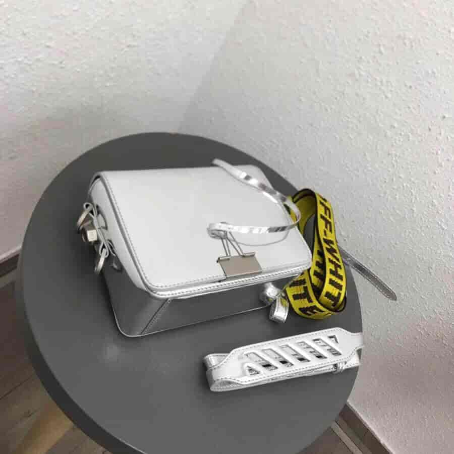 Off-White 18新款 Lognd印字肩带 镜子银斜挎包 5512 5509