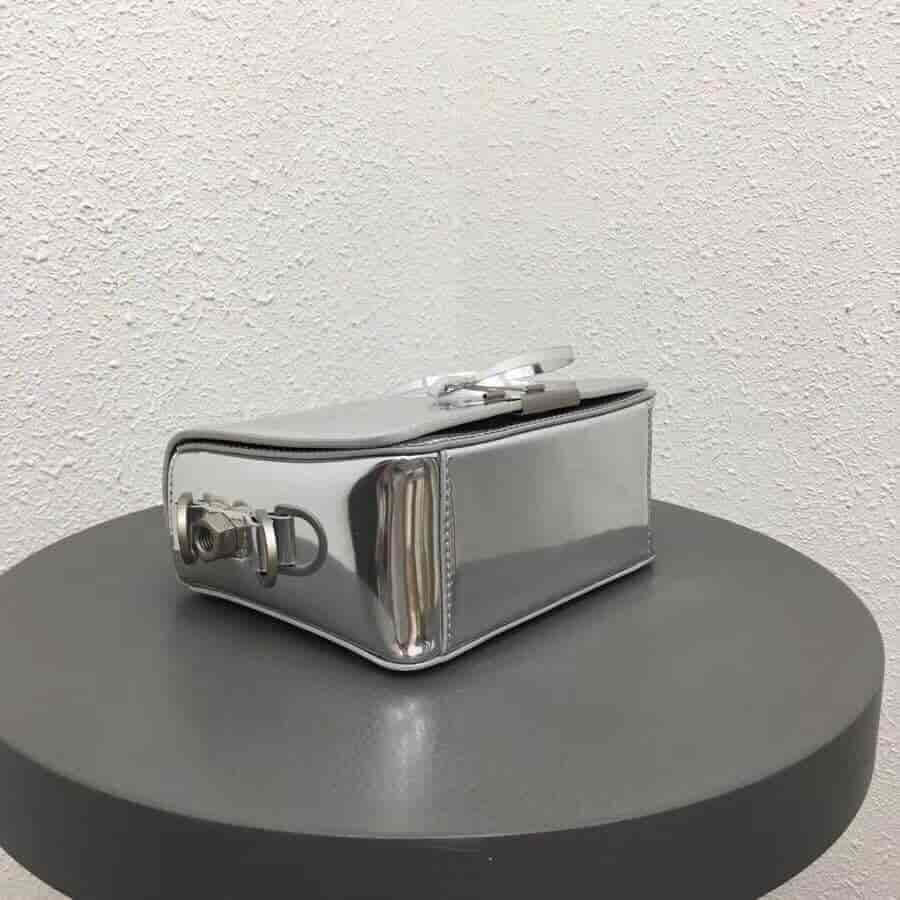 Off-White 18新款 Lognd印字肩带 镜子银斜挎包 5512 5509