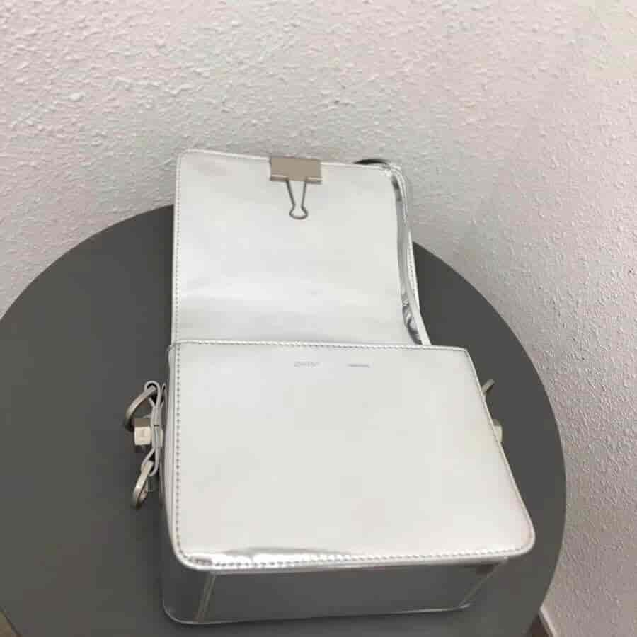 Off-White 18新款 Lognd印字肩带 镜子银斜挎包 5512 5509