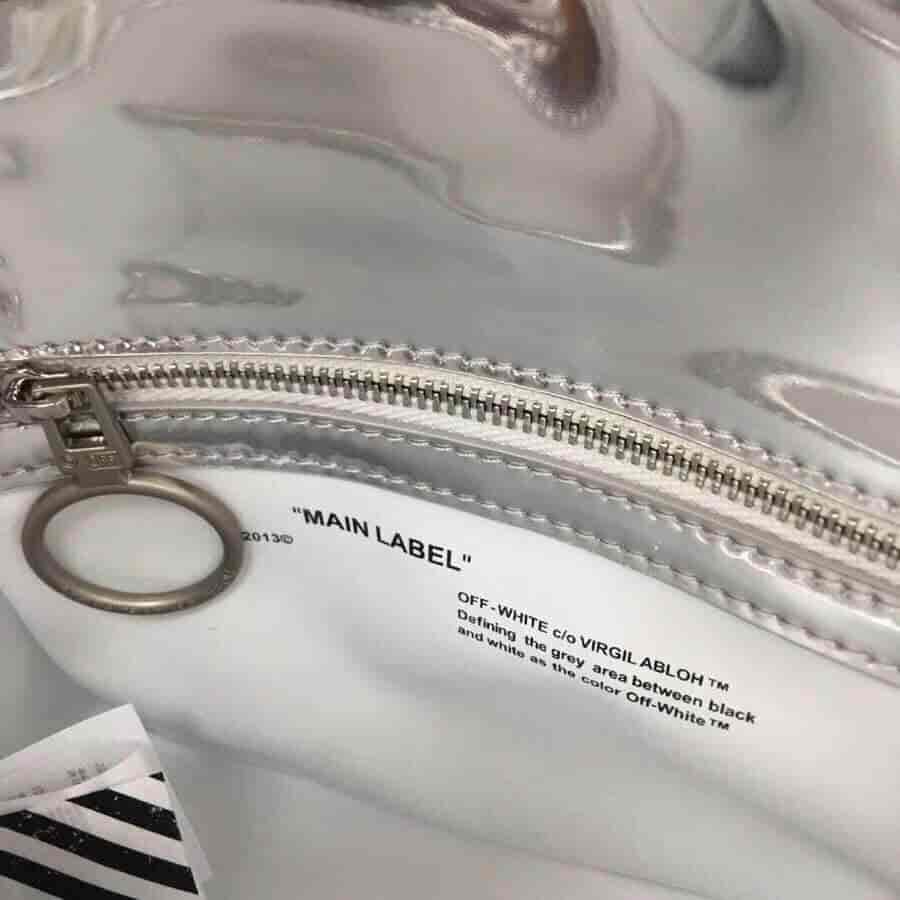 Off-White 18新款 Lognd印字肩带 镜子银斜挎包 5512 5509