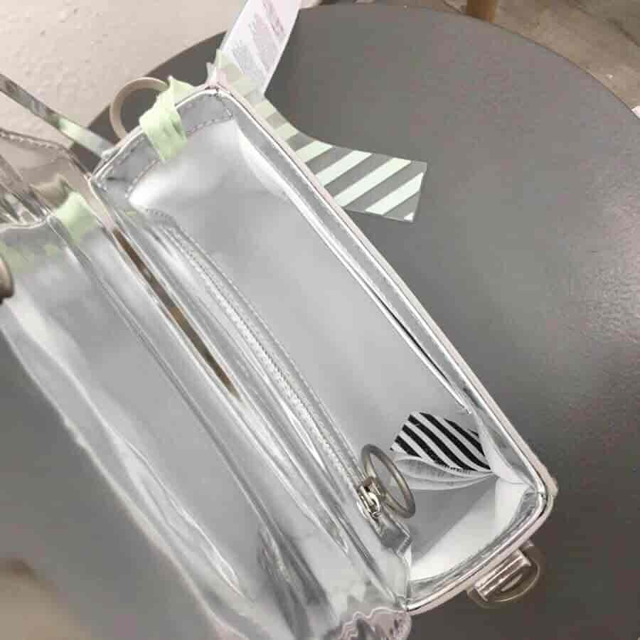 Off-White 18新款 Lognd印字肩带 镜子银斜挎包 5512 5509