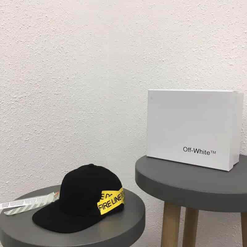 OFF-WHITE C/O VIRGIL ABLOH OW 黄色警戒线帽子 鸭舌帽