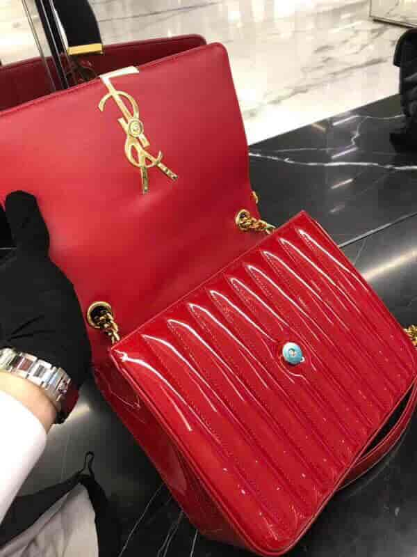 YSL/圣罗兰 18ss新款 Vicky 大号艳红色漆皮包 532595