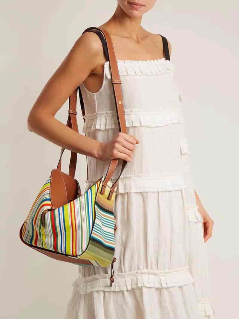 LOEWE/罗意威 18新款彩布条纹Hammock small bag吊床包