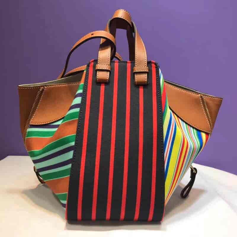 LOEWE/罗意威 18新款彩布条纹Hammock small bag吊床包