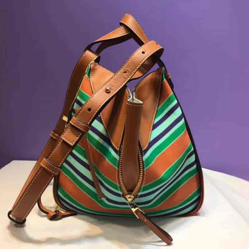 LOEWE/罗意威 18新款彩布条纹Hammock small bag吊床包