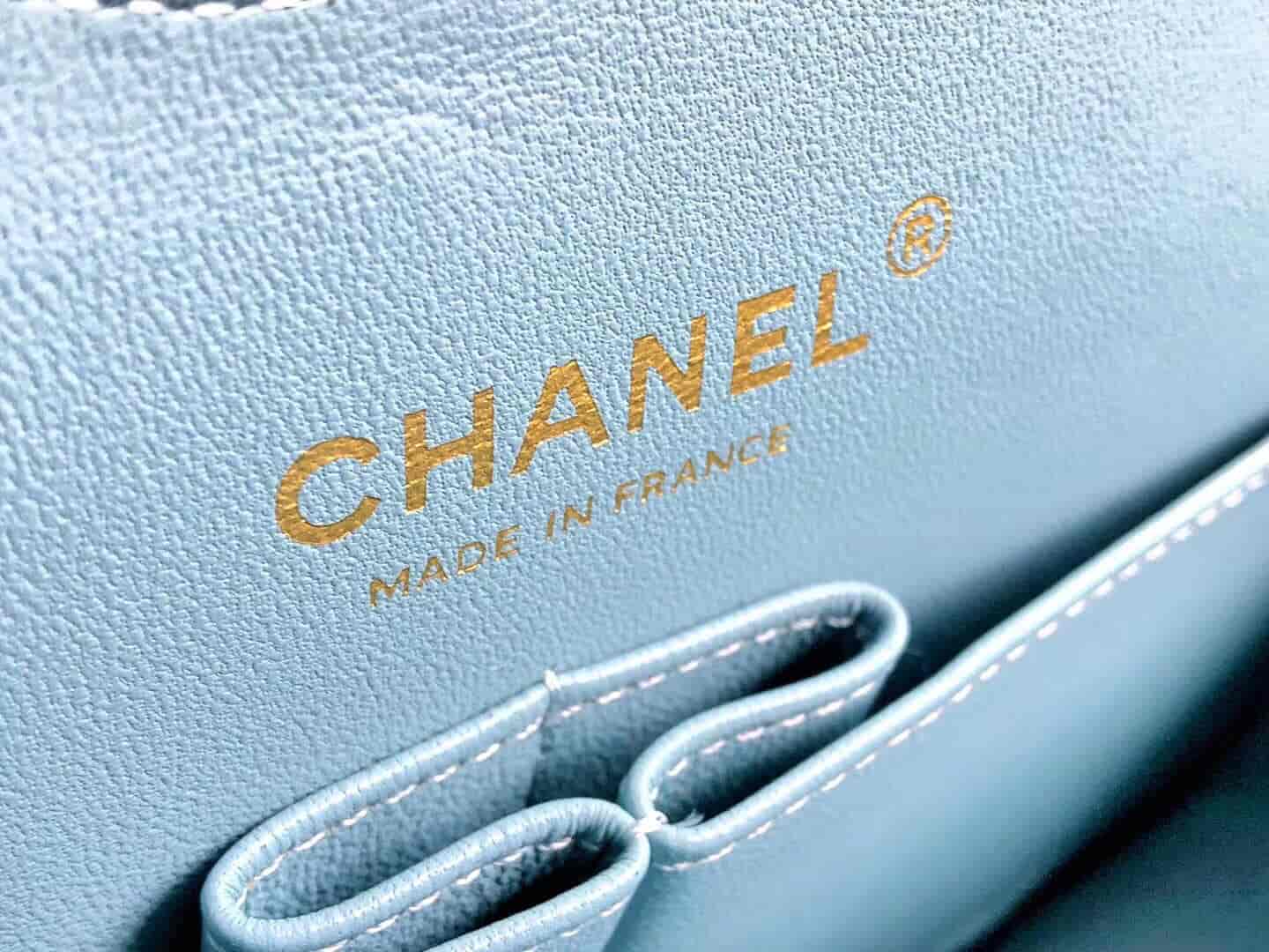 Chanel香奈儿 cf25cm 菱格链条包 单肩斜挎包 女包 中号《冰川蓝》