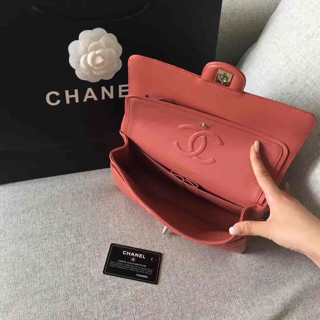 Chanel/香奈儿 经典款cf v纹原厂羊皮25CM中号链条单肩斜挎包