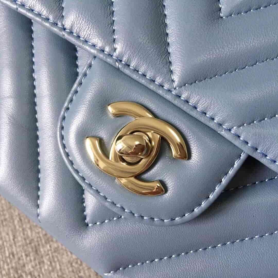 Chanel/香奈儿 经典款cf v纹原厂羊皮25CM中号链条单肩斜挎包