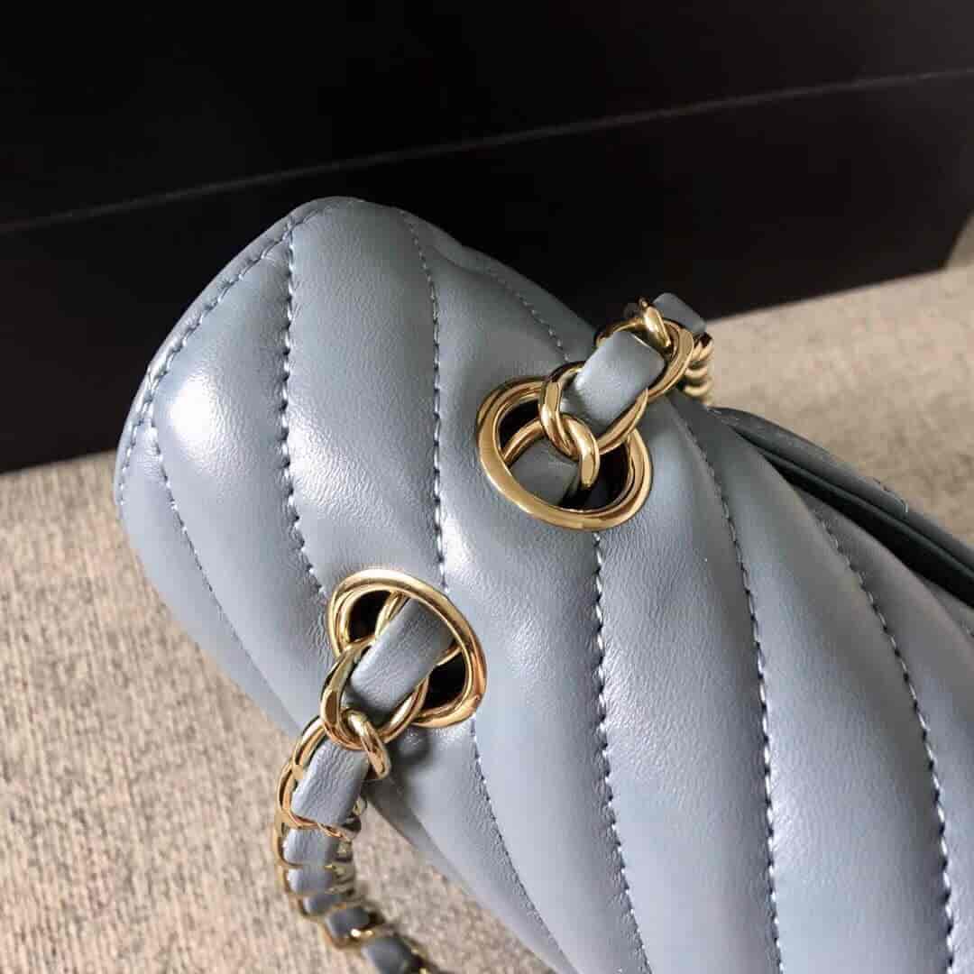 Chanel/香奈儿 经典款cf v纹原厂羊皮25CM中号链条单肩斜挎包