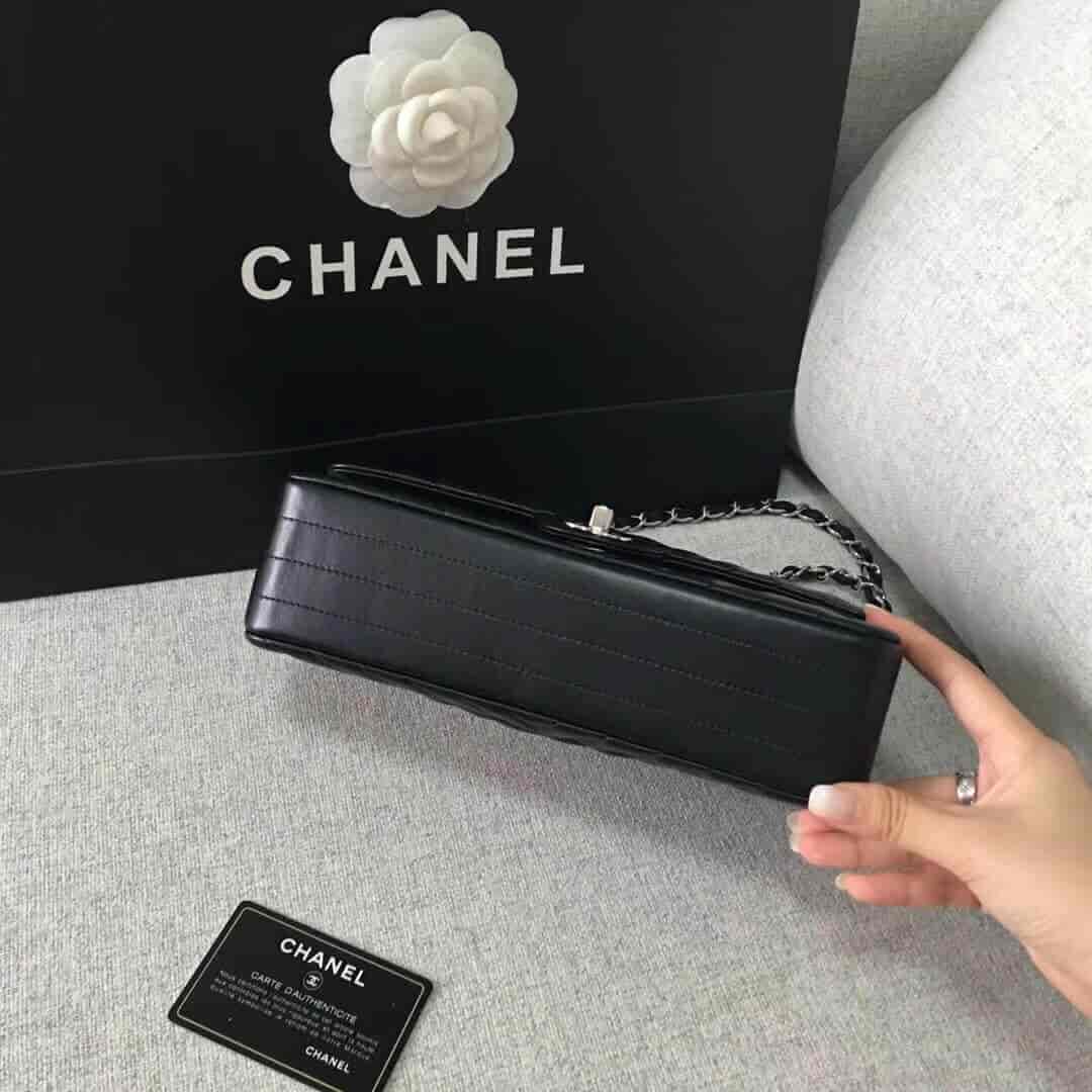 Chanel/香奈儿 经典款cf v纹原厂羊皮25CM中号链条单肩斜挎包
