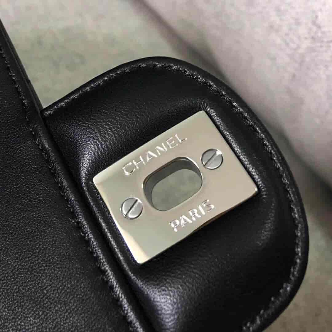 Chanel/香奈儿 经典款cf v纹原厂羊皮25CM中号链条单肩斜挎包