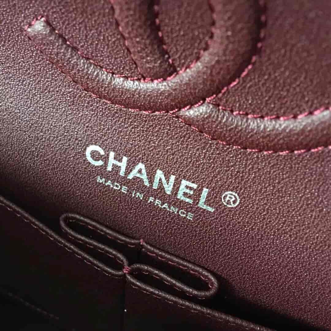 Chanel/香奈儿 经典款cf v纹原厂羊皮25CM中号链条单肩斜挎包