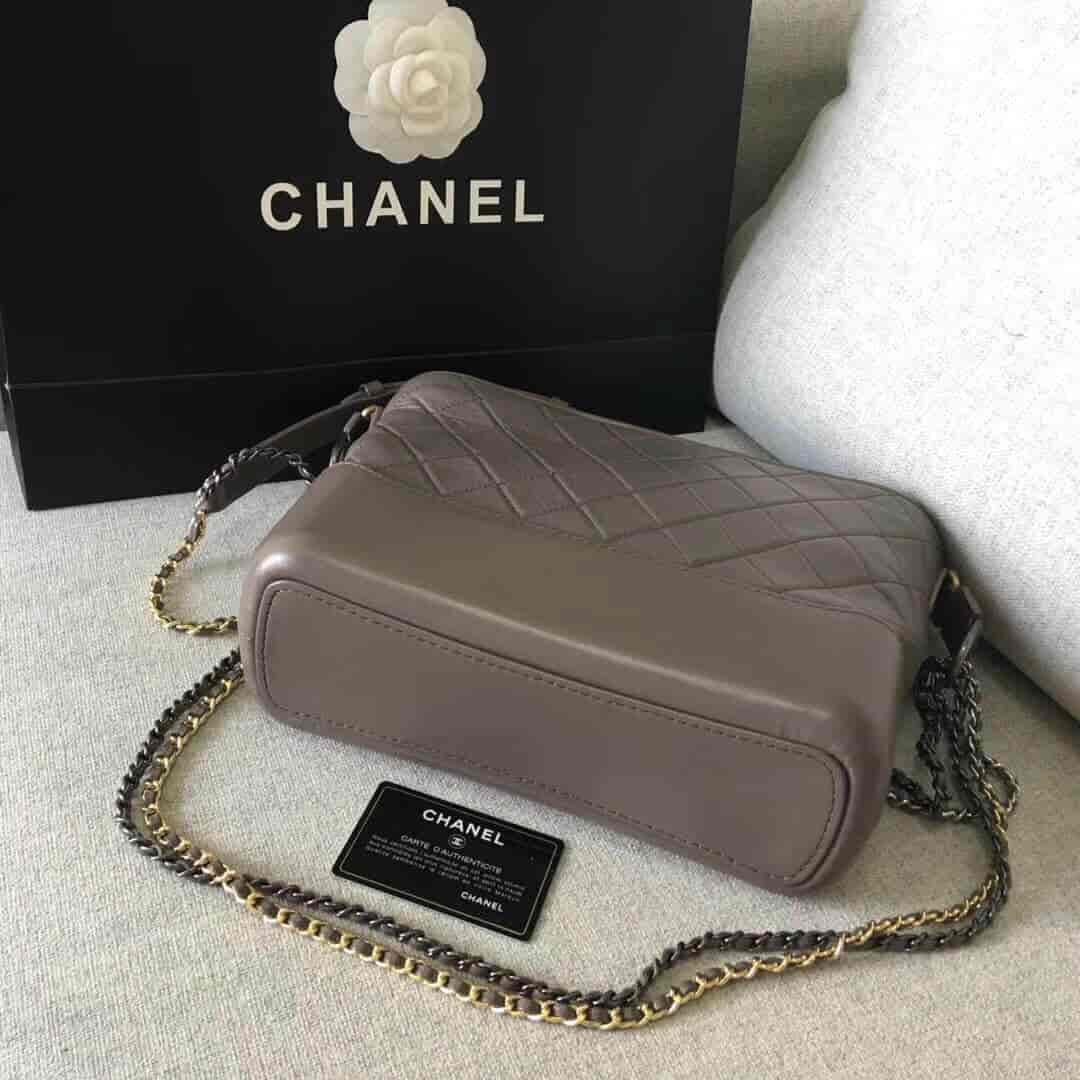 Chanel/香奈儿18年新款大象灰GABRIELLE中号流浪包 新色