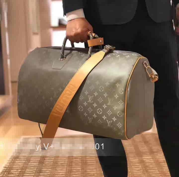 M43886 Louis Vuitton 2018 Keepall Bandoulière 50-Monogram Titanium