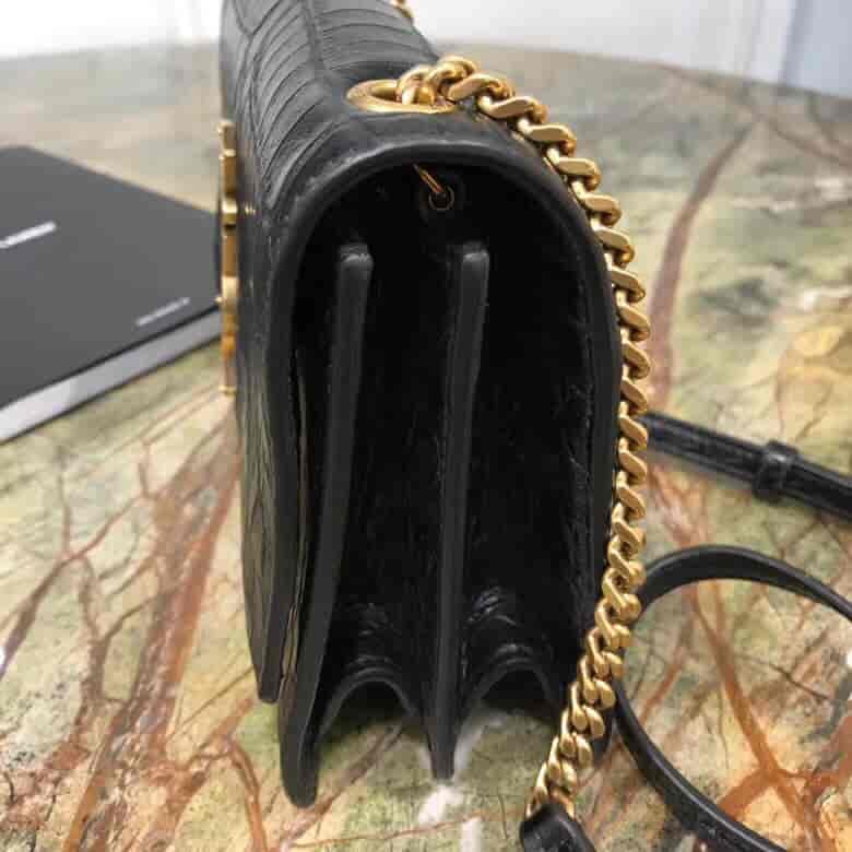 圣罗兰/ysl SUNSET小号压花鳄鱼纹翻盖包 515822