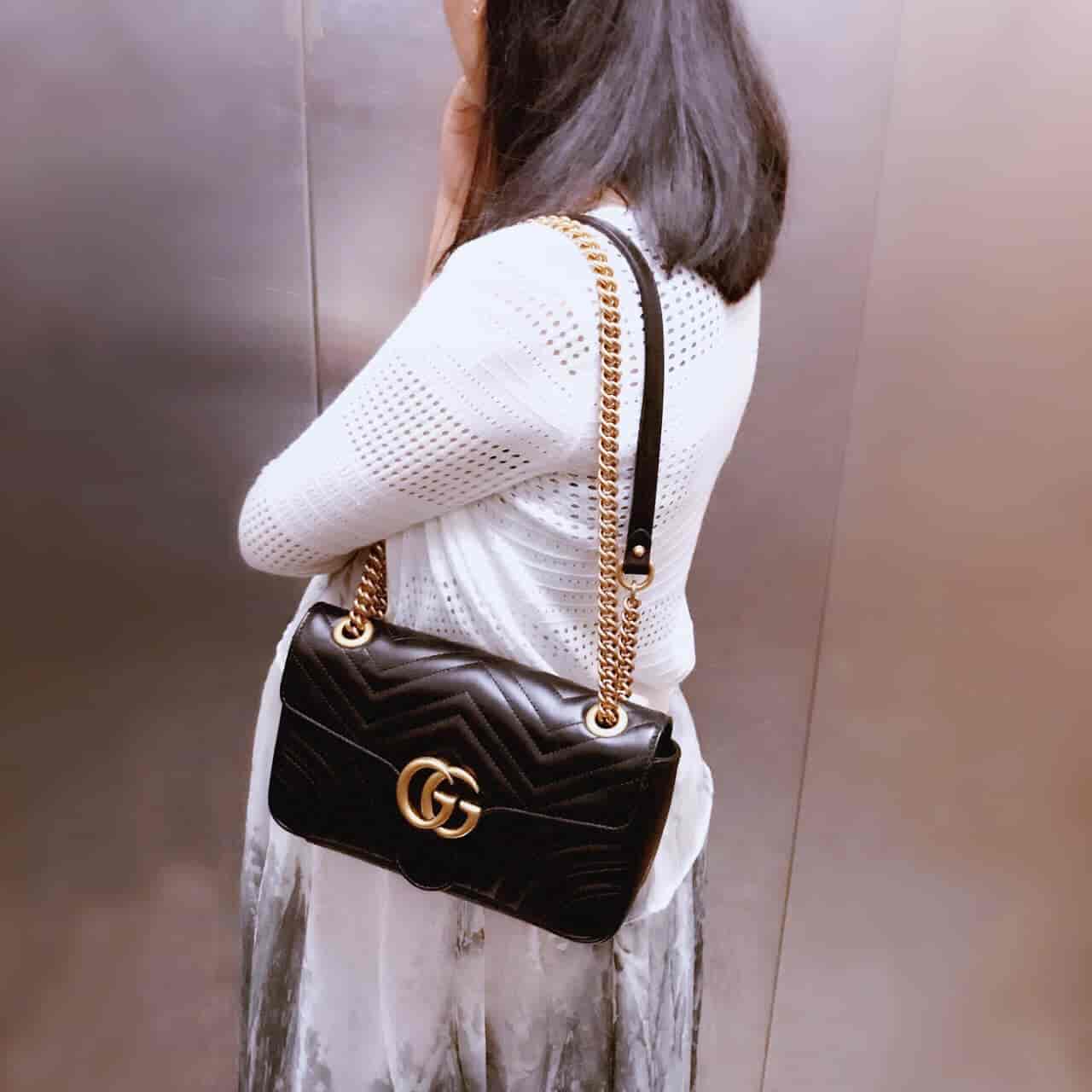 GUCCI MARMONT 黑色26cm中号