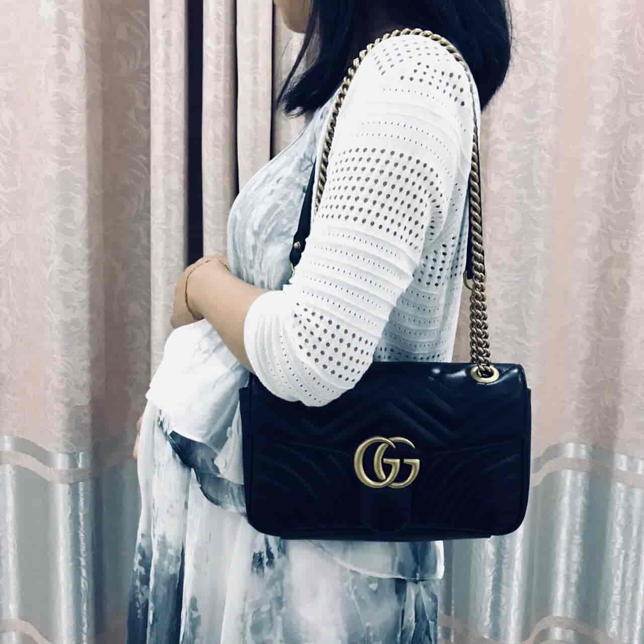 GUCCI MARMONT 黑色26cm中号