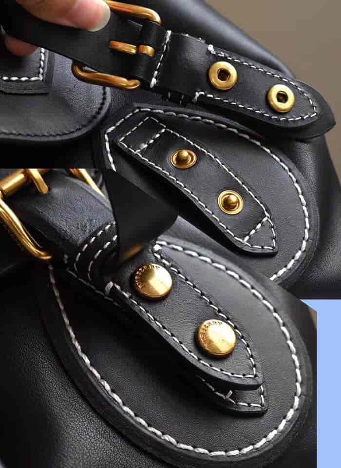 巴宝莉 The Rucksack 大号缉明线皮革军旅背包40648591