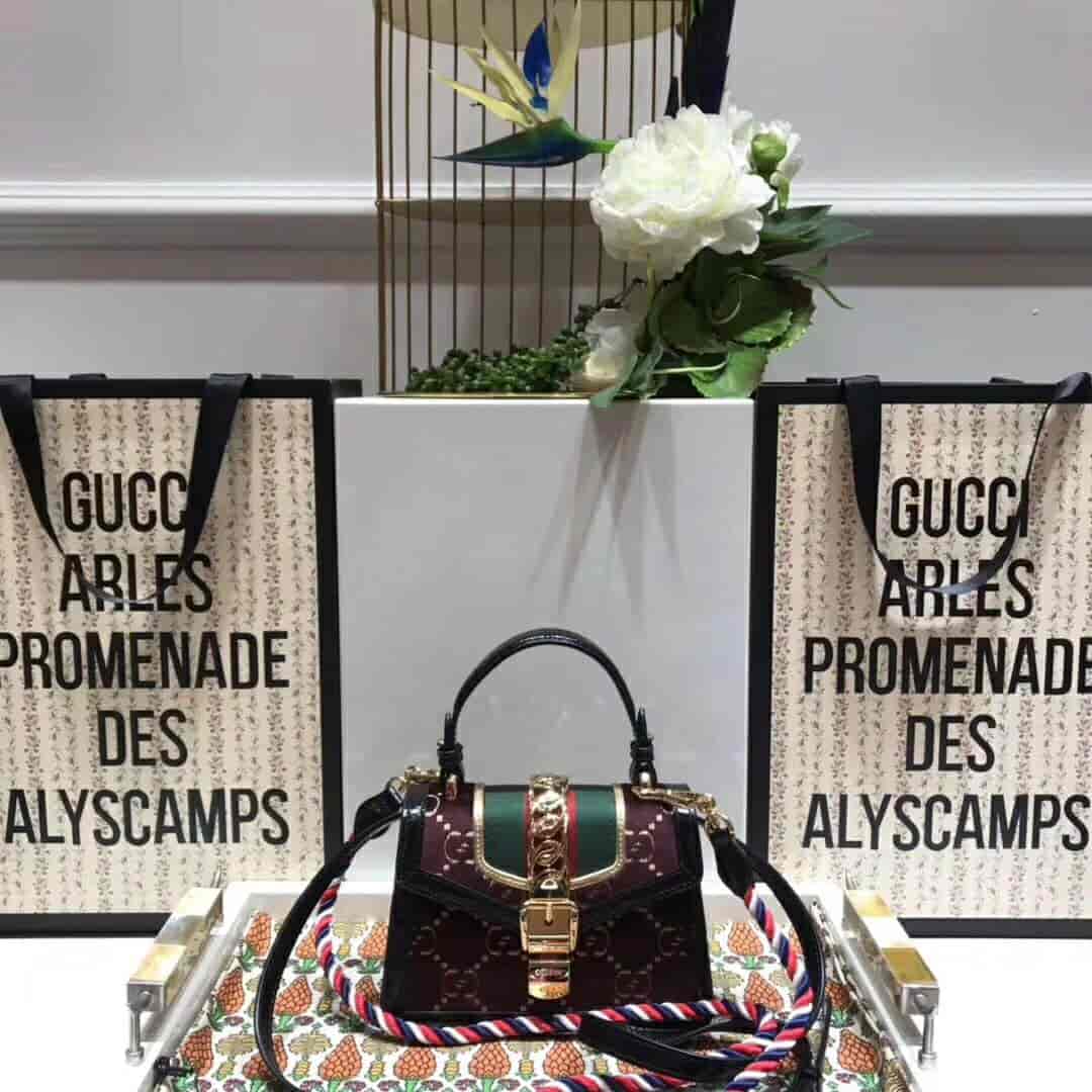 Gucci/古驰 Sylvie GG velvet mini bag 470270