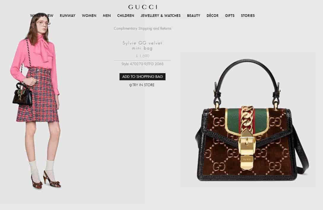 Gucci/古驰 Sylvie GG velvet mini bag 470270