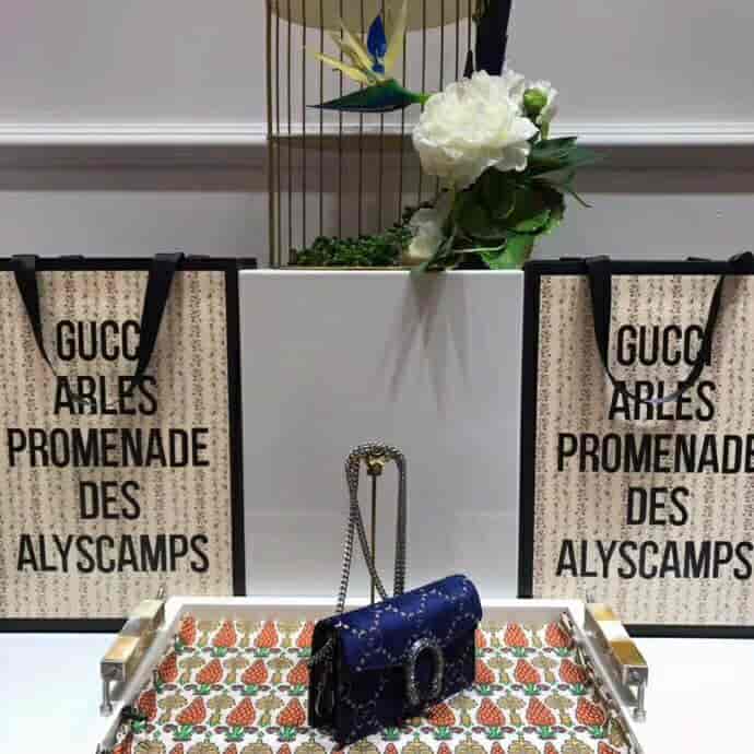 Gucci/古奇 Dionysus系列GG天鹅绒超迷你链条包 476432