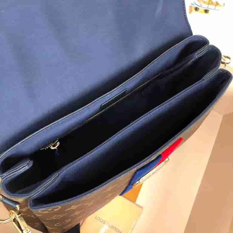 LV Georges中号手袋 双色条纹单肩斜挎手提包 M43778